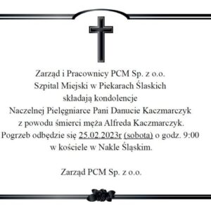 Kondolencje od Zarządu i pracowników szpitala